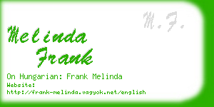 melinda frank business card